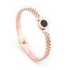 Digital Hueco Romano Negro Redondo Pastel Acero Inoxidable Pulsera Mujeres Amor Titanio Acero Pulsera Venta al por Mayor Negro Concha