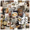 50 Café Americano Retrato Exquisito da Vida Cartaz PVC Adesivo à Prova d'Água Caderno Adesivo para Copo d'Água Atacado Transfronteiriço