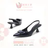 Sandalias de Tacón Alto Puntiagudas, Sencillas, de Lujo Ligero, de Moda y Casual para Mujer, Nuevo Estilo de Verano, Sandalias Caladas de Tacón Fino que Realzan el Blanco para Mujer