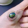 Colgante de Ópalo Negro Puro Natural y Súper Hermoso, Hecho a Mano con Materiales Cuidadosamente Seleccionados, Hermosos Colores, Buenos Cristales y Lleno de Fuego, Popular Más Allá de las Fronteras