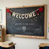 Exclusivo para ventas transfronterizas: Banner de Fieltro de Manzana WELCOME, Banner de Tela No Tejida para Decoración de Regreso a Clases, Entrega OEM