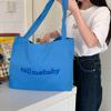 Ins Blogger Bolsa de Lona Shopping Nueva Estampada Color Sólido Moda Simple Gran Capacidad Bolso de Hombro para Mujer