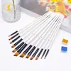 Pincéis de Nylon para Tinta Acrílica Conjunto de 12 Peças Pincéis de Tinta a Óleo para Contornos Pintura DIY Infantil Arte Caneta Aquarela Suprimentos