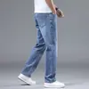 Jeans azules de alta gama italianos para hombre, nuevo estilo de primavera, pantalones rectos holgados para hombre, adecuados para uso business casual de mediana edad