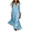 Vestido Longo de Chiffon com Estampa de Leopardo Boêmia 2026 Decote em V Profundo Fluido Bainha Larga Vestido Longo para Férias na Praia 10740