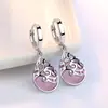 Pendientes de Ojo de Gato Moonlight para Moda Amazon Transfronteriza Pendientes de Cristal de Diamante de Vidrio Forma de Gota Pendientes de Clip para Oreja de Cristal de Imitación