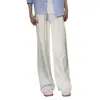 Pantalones blancos cleanfit para hombre verano finos de pierna recta pantalones de traje caída alta gama pierna ancha versátiles pantalones casuales