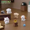 Figuras fofas de gato e cachorro dançando, bonecas miniatura adoráveis, acessórios de decoração DIY para casa de bonecas, paisagem em miniatura, pequenos enfeites de mesa