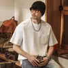 Camiseta de Manga Corta de Alta Calidad Estilo Old Money para Hombre 2026 Nuevo Modelo Bolsillo Simple Bordado Verano Casual Americano Superior