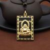 Jade Tinta Hetian Buda Guanyin Pingente de Jade com Incrustação de Ouro Ano do Zodíaco Pingente de Jade Masculino e Feminino Pingente de Jade para Evento ao Vivo