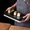 Directamente para Plato de Sushi Estilo Japonés Plato Largo Cuadrado de Jurel Plato para Barbacoa Barbacoa Barbacoa y Plato de Res Plato de Dim Sum Venta al por Mayor