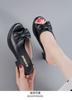 Zapatos de Mujer Europeos y Americanos Verano 2024 Boca de Pez Punta Abierta Sandalias de Piel Suave para Mujer Tacones Altos Gruesos Calzado Exterior Antideslizante para Mujer