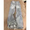 Jeans retro rasgados estilo americano, colección de otoño, estilo mujer, nuevo diseño 2026, corte holgado, adelgazante, pantalones largos casuales, adecuados para figuras petite
