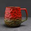Taza de café de cerámica con cambio de horno, taza de gran capacidad para el hogar, taza de cerveza de cerámica cruda creativa de alto valor de color, taza de agua para pareja