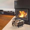 Estante de Almacenamiento de Metal y Madera Estilo Campestre Americano Hierro Chimenea Estante de Almacenamiento para Apilar Leña Estufa Estante para Leña Desmontaje