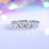 Anillo de Fila Redonda de Plata de Ley S925 Anillo Apilable para Mujer Circonita Simple Diamante de Alto Carbono Anillo de Diamante de 30 Puntos Anillo para Mujer que Combina con Todo