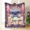 Manta de Franela Punto Nuevo Transfronteriza, Manta con Estampado Digital del Personaje de Dibujos Animados Stitch