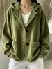 Outono Inverno 2026 Novo Estilo Transfronteiriço Moda Casual Feminina Europeia Americana Jaqueta com Capuz de Veludo Cotelê Cardigan Moletom Top
