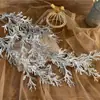 [Série Prata] arranjo de flores plástico com folha de grama decorativo teto pendurado neblina geada grama salão de casamento flor