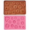 Fábrica de venda direta todos os tipos de botões virar açúcar silicone ferramentas de bolo DIY assando molde de chocolate atacado H3045