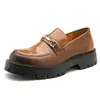 Mocasines, zapatos de cuero sin cordones, zapatos para aumentar la estatura para personas bajas, zapatos para hombre, zapatos casuales de punta redonda con suela gruesa, zapatos para estilista de cabello, talla grande, comercio exterior