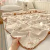 Manta de gasa de doble capa 100% algodón, manta tipo toalla, colcha, manta con forma de frijol, manta para bebé, manta para aire acondicionado, manta para siesta en la oficina