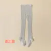 Meia-calça infantil de tricô canelado lateral em forma de 8, algodão penteado, fonte transfronteiriça, atacado, meias básicas para meninas primavera e outono com pés