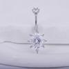 Estilo Coreano Venta Caliente Nuevo Estilo Simple Flor de Circonia Estilo Acero de Titanio Fresco Anillo para Ombligo de Mujer Piercing de Moda Personalizado Adornos Umbilicales