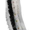 Cinta de 1.5cm Nueva Blanca y Negra para Oreja Estilo Chanel Pequeña Cinta Hecha a Mano Encaje de Perlas diy Ropa Sombrero Borde Accesorios de Cinta