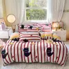 Nuevo engrosado lijado cuatro piezas dormitorio estudiantil tres piezas simple agradable a la piel funda de edredón sábanas ropa de cama al por mayor