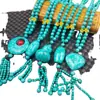 Collar de joyería pulsera de jade sintético hebilla de turquesa sintética cadena para suéter colgante de collar de calabaza de turquesa sintética