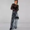 Vestido de encaje transparente con abertura, estilo europeo y americano nuevo, diseño elegante, cuello redondo, manga larga, blusa para verano y otoño 2026, adecuado para desplazamientos transfronterizos