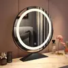 Tocador Espejo de Maquillaje Inteligente con Luz de Escritorio Luminoso Popular Espejo de Belleza para Dormitorio Tocador Giratorio