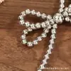 Accesorios de lazo de cuentas plateadas estilo coreano, accesorios para el cabello hechos a mano con cuentas, materiales de decoración para bolsos, materiales de adorno para zapatos al por mayor