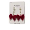 Pendientes de lazo de perlas vintage estilo francés para mujer, accesorios para la oreja aterciopelados versátiles y elegantes, tachuelas de moda de lujo ligero