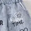 Ropa Nueva de Otoño Europea y Americana para Niños Camisa Morada de Manga Larga Más Chaleco con Jeans Moda Tendencia Niña Ropa para Niños Venta al por Mayor
