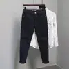 Jeans Khaki de Corte Slim y Cortos para Hombre para Primavera y Otoño, Pantalones Versátiles Casuales de Alta Gama