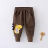 Calça Jogger Casual Classe A de Primavera para Bebê Calças Esportivas de Primavera e Outono para Bebê Calças para Sair com Dinossauro Tendência Infantil