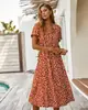 Moda Europea y Americana Ropa para Mujer Lo Más Vendido de Amazon Verano 2026 Vestido de Longitud Media con Mangas Cortas de Lunares