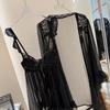 Lencería Sexy con un Estilo Puro y Atractivo, Fruncida y Transparente, Vestido Camisón Sexy de Malla con Volantes para Mujer, Camisón Atrevido para Bustos Pequeños