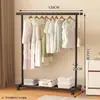 Perchero de Pie para Uso Doméstico en el Dormitorio, Perchero Móvil de Color Crema, Colgador de Ropa Sencillo para Dormitorio, Tendedero de Pie para Balcón, Tipo de Pie