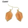 WT-E740 color Piedra Ojo de Gato hexagonal pendientes de gancho pequeños pendientes de ropa lisa para todo tipo de atuendo