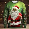 Europa y Estados Unidos 2024 transfronterizo nuevo Navidad Halloween impresión digital 3D moda para hombres y mujeres suéter de cuello redondo COS