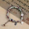 Fuente del Fabricante Nicho Nuevo Estilo Chino Pulsera de Cerámica Hueso de Porcelana Cuentas con Pulsera de Hilo Venta al por Mayor Joyería Retro Estilo Nacional