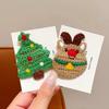 Accesorios para el Cabello de Navidad Lindo Decoración Navideña Regalo Horquilla de Lana Tejida Clip para Flequillo Horquilla Tocado Clip Tocado