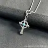 Novo Colar Pingente Corvo Cruz Europeu e Americano Retrô Hip-Hop Longo Colar de Diamante Corrente de Suéter Strass Atacado
