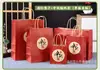 Bolsa de regalo pequeña para el Festival del Medio Otoño, bolsa de embalaje para pastel de luna, regalo festivo, bolsa de papel kraft, bolso de mano, impresión personalizada, registro