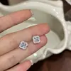 Estilo Ins collar coreano dulce de nácar trébol de cuatro hojas aretes de flor turquesa simples estilo juvenil collar mujer