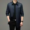 Jaqueta casual de negócios de comprimento médio, estilo novo para primavera e outono, transfronteiriça para homens, top estiloso de pai