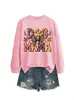 Amazon eBay Estación Independiente Moda Casual Versátil para Mujer Mamá de Perro Estampado de Leopardo Moño Hoja de Arce Sudadera Camisa